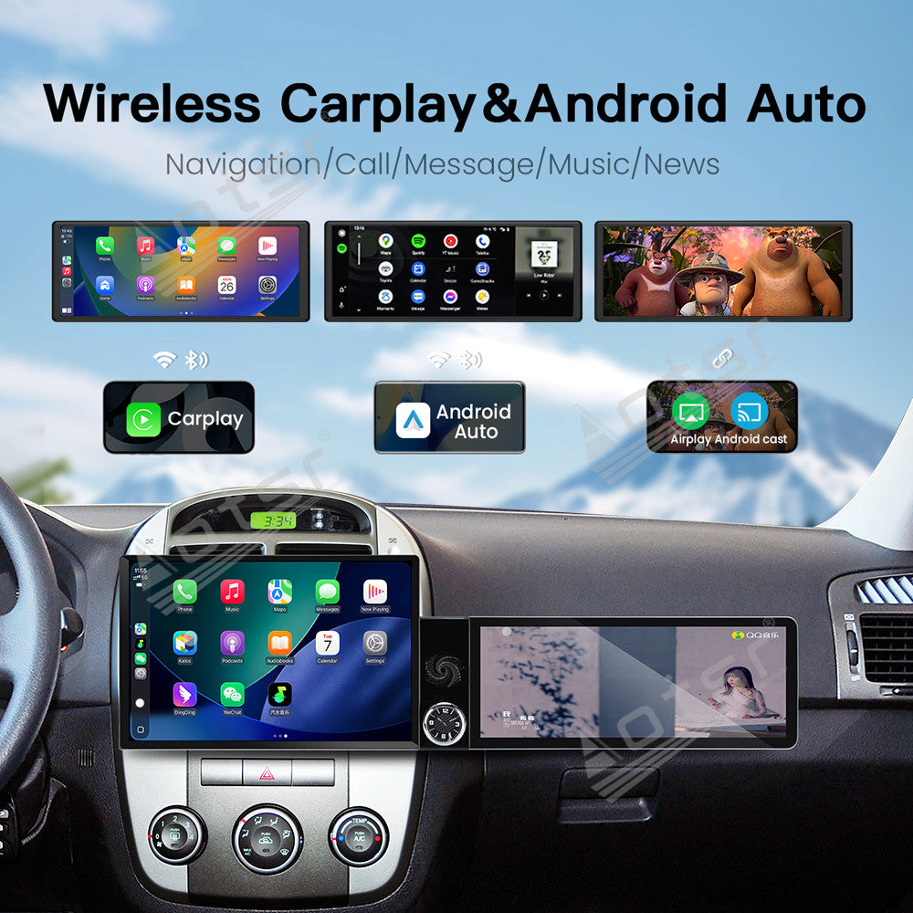 Aotsr Dual Screen 13.1 inch+12.3 inch Android 15 Carplay Car Radio for KIA Cerato 2006-2012 Car GPS Navigation Multimedia