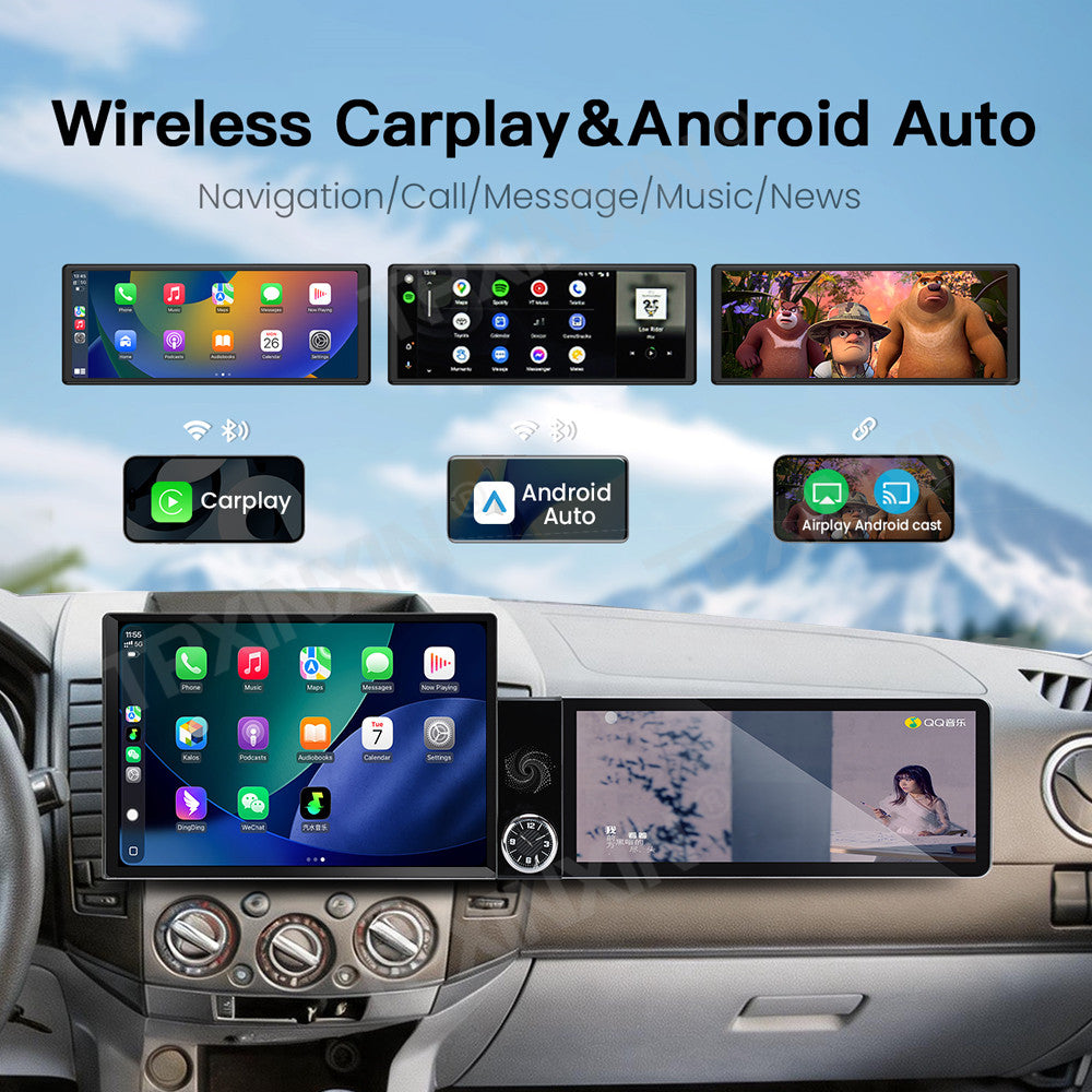 Aotsr Dual Screen 13.1 inch+12.3 inch Android 15 Carplay Car Radio for Mazda BT-50 2006-2012 and for Ford Expedition 2006-2012 Car GPS Navigation Multimedia