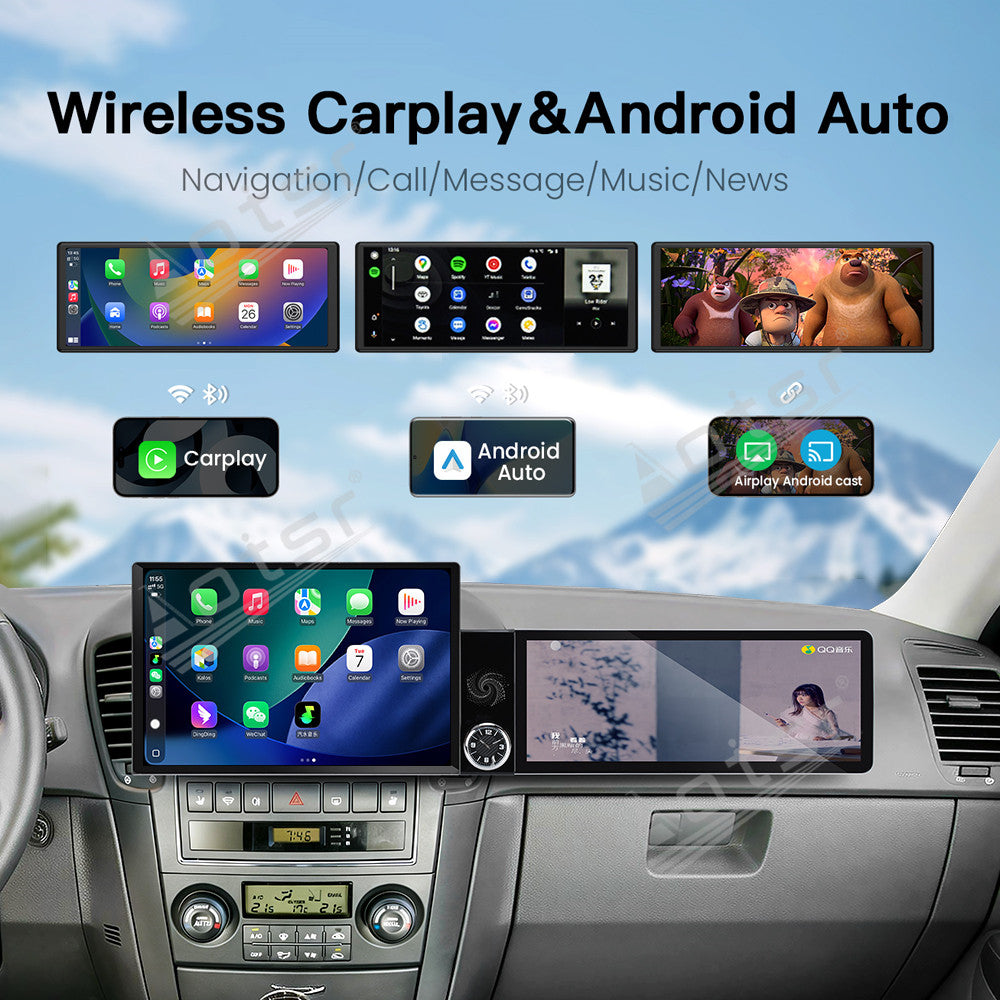 Aotsr Dual Screen 13.1 inch+12.3 inch Android 15 Carplay Car Radio for KIA Sorento 2002-2006 Car GPS Navigation Multimedia