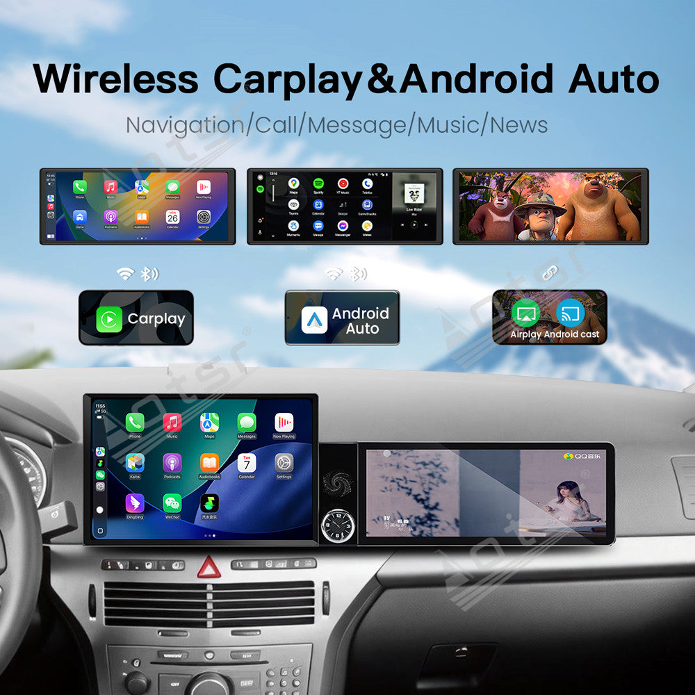 Aotsr Dual Screen 13.1 inch+12.3 inch Android 15 Carplay Car Radio for Opel Zafira/Astra 2004-2014 Car GPS Navigation Multimedia