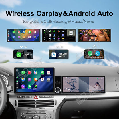 Aotsr Dual Screen 13.1 inch+12.3 inch Android 15 Carplay Car Radio for Opel Zafira/Astra 2004-2014 Car GPS Navigation Multimedia