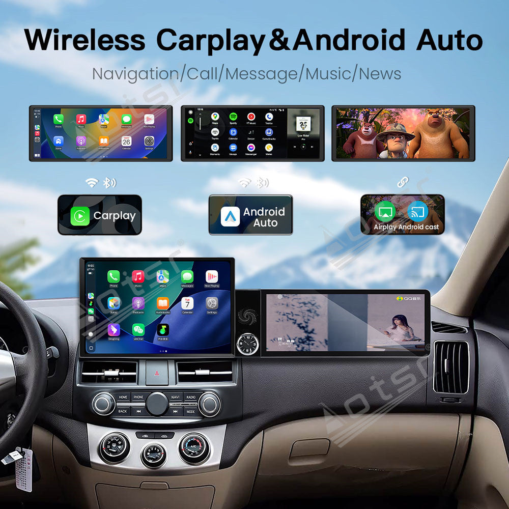 Aotsr Dual Screen 13.1 inch+12.3 inch Android 15 Carplay Car Radio for Hyundai Elantra HD 2006-2010 Car GPS Navigation Multimedia