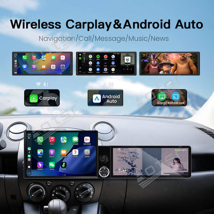 Aotsr Dual Screen 13.1 inch+12.3 inch Android 15 Carplay Car Radio for Mazda 2 2007-2014 Car GPS Navigation Multimedia