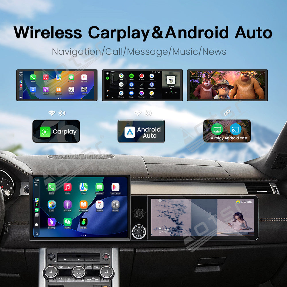 Aotsr Dual Screen 13.1 inch+12.3 inch Android 15 Carplay Car Radio for Land Rover Range Rover Evoque 2016-2018 Car GPS Navigation Multimedia