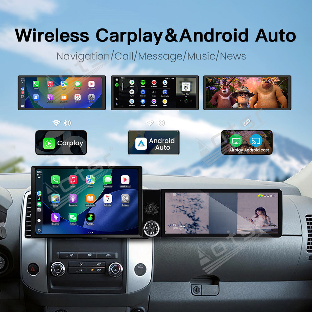 Aotsr Dual Screen 13.1 inch+12.3 inch Android 15 Carplay Car Radio for Nissan Frontier/Xterra 2009-2012 Car GPS Navigation Multimedia