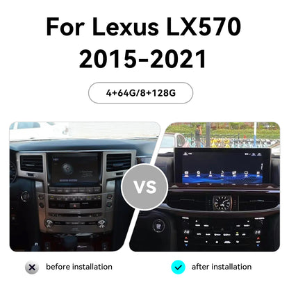 Tesla Screen For Lexus LX570 2015-2021  Android 13.0 Car  Radio  Player GPS Navi Auto  Stereo Multimedia Video DSP Carplay 4G SIM