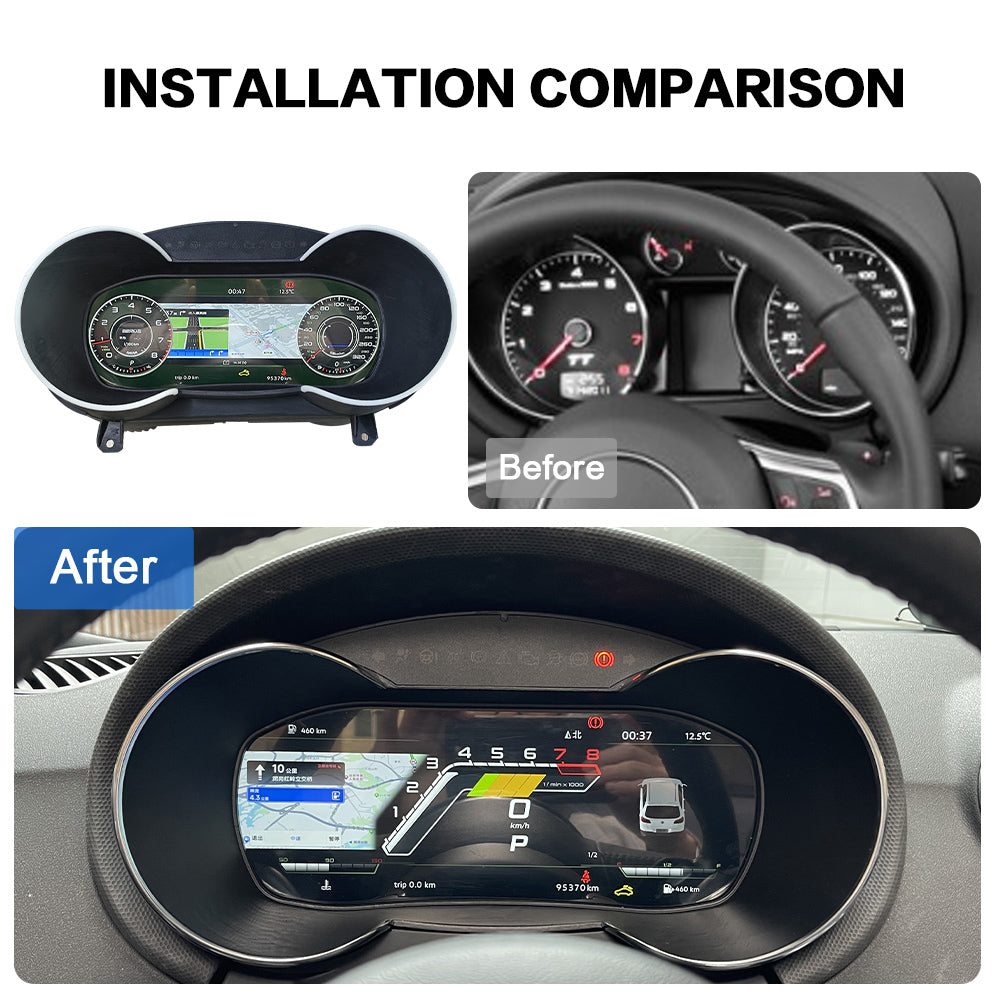 Aotsr  Screen For Audi TT 2008-2014 LCD Digital Cluster  Virtual Cockpit Speedometer Dashboard LCD Screen Instrument Panel Part