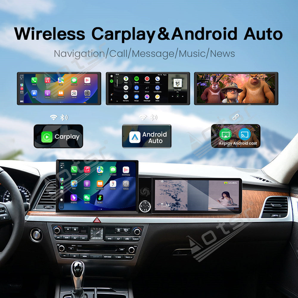 Aotsr Dual Screen 13.1 inch+12.3 inch Android 15 Carplay Car Radio for Hyundai Genesis 2013-2016 Car GPS Navigation Multimedia