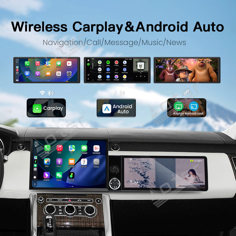 Aotsr Dual Screen 13.1 inch+12.3 inch Android 15 Carplay Car Radio for Land Rover Range Rover Sport 2014-2015 Car GPS Navigation Multimedia