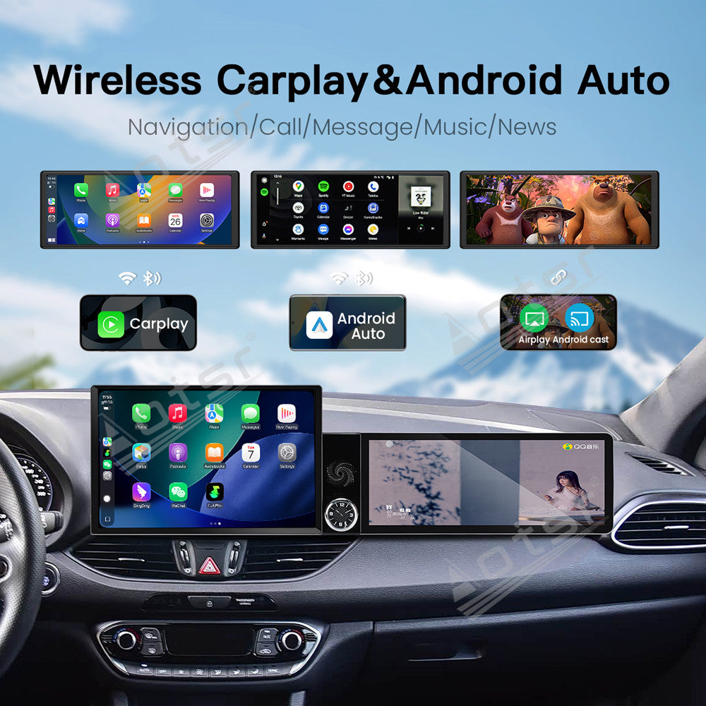 Aotsr Dual Screen 13.1 inch+12.3 inch Android 15 Carplay Car Radio for Hyundai I30 2017-2018 Car GPS Navigation Multimedia