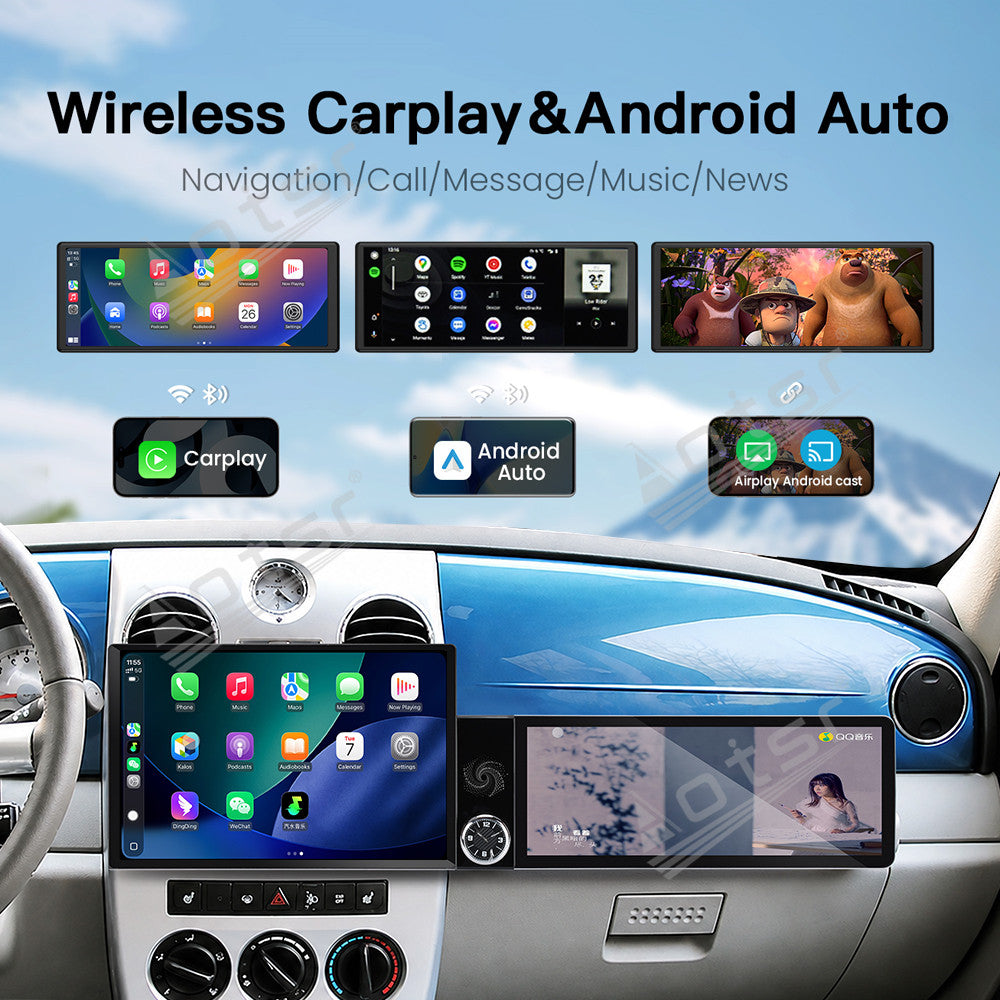 Aotsr Dual Screen 13.1 inch+12.3 inch Android 15 Carplay Car Radio for Chrysler PT Cruiser 2005-2010 Car GPS Navigation Multimedia