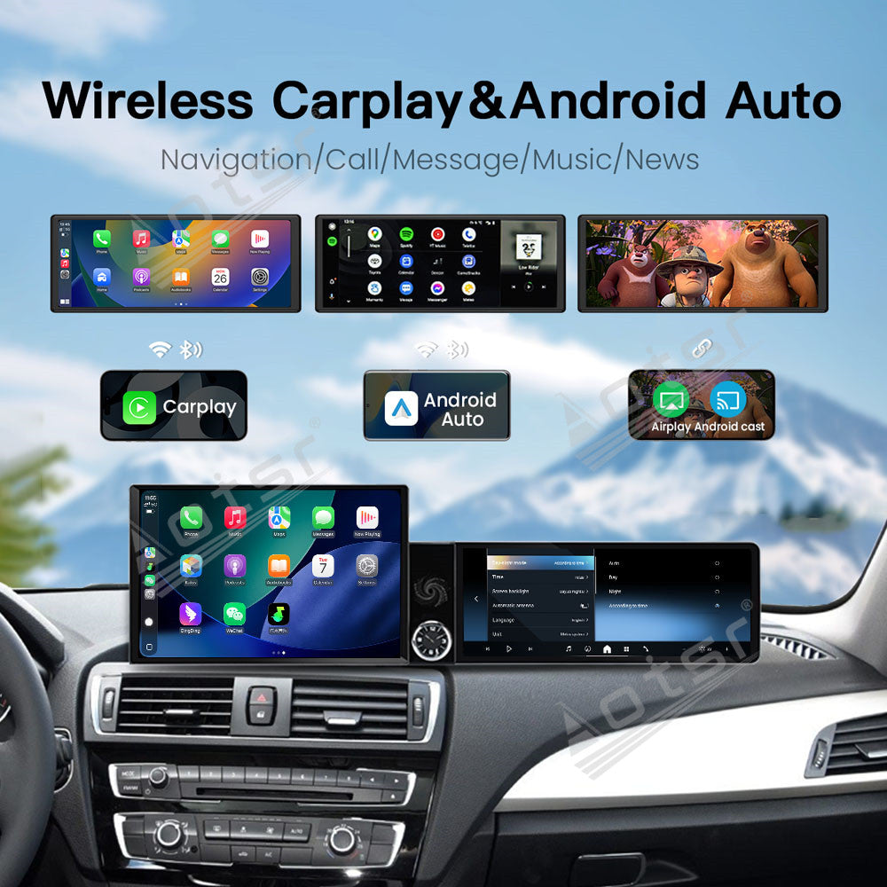 Aotsr Dual Screen 13.1 inch+12.3 inch Android 15 Carplay Car Radio for BMW 1 Series 2013-2017 Car GPS Navigation Multimedia