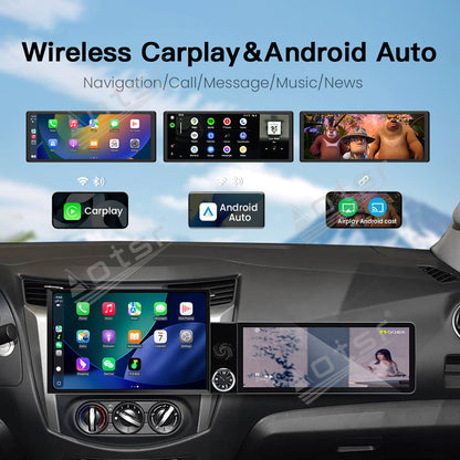 Aotsr Dual Screen 13.1 inch+12.3 inch Android 15 Carplay Car Radio for Nissan Navara 2017-2019 Car GPS Navigation Multimedia