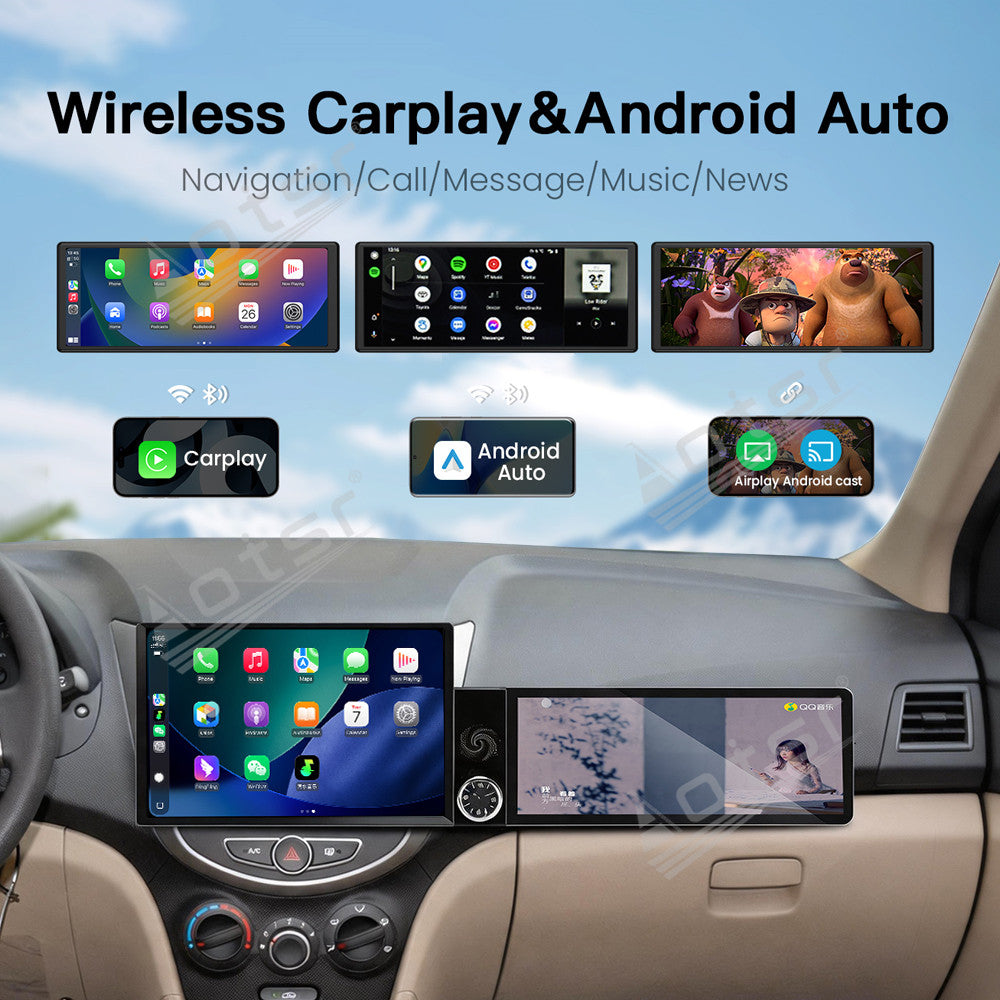 Aotsr Dual Screen 13.1 inch+12.3 inch Android 15 Carplay Car Radio for Hyundai Verna 2011-2016 Car GPS Navigation Multimedia