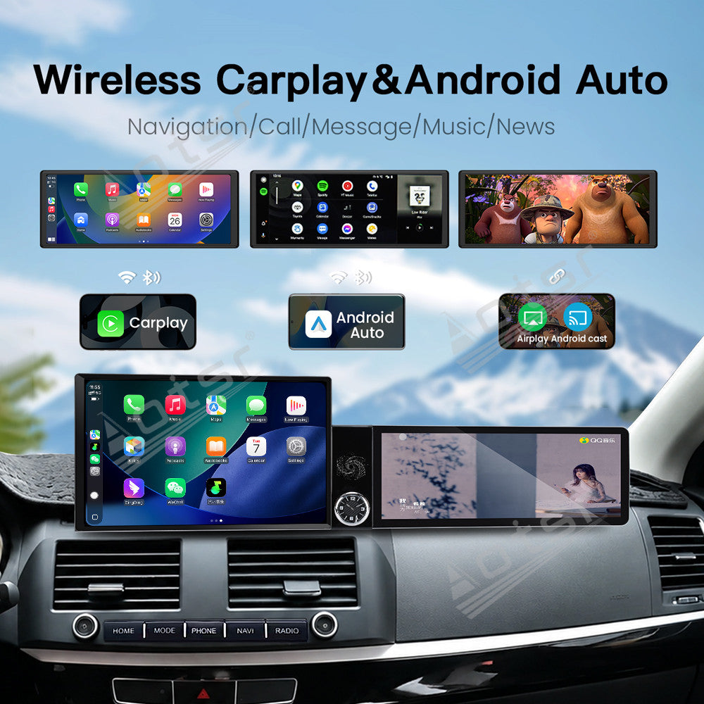 Aotsr Dual Screen 13.1 inch+12.3 inch Android 15 Carplay Car Radio for Mitsubishi Lancer EX 2010-2017 Car GPS Navigation Multimedia