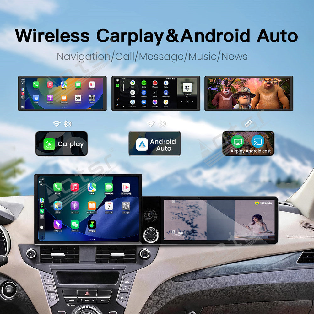 Aotsr Dual Screen 13.1 inch+12.3 inch Android 15 Carplay Car Radio for Hyundai IX45 2013-2017 Car GPS Navigation Multimedia