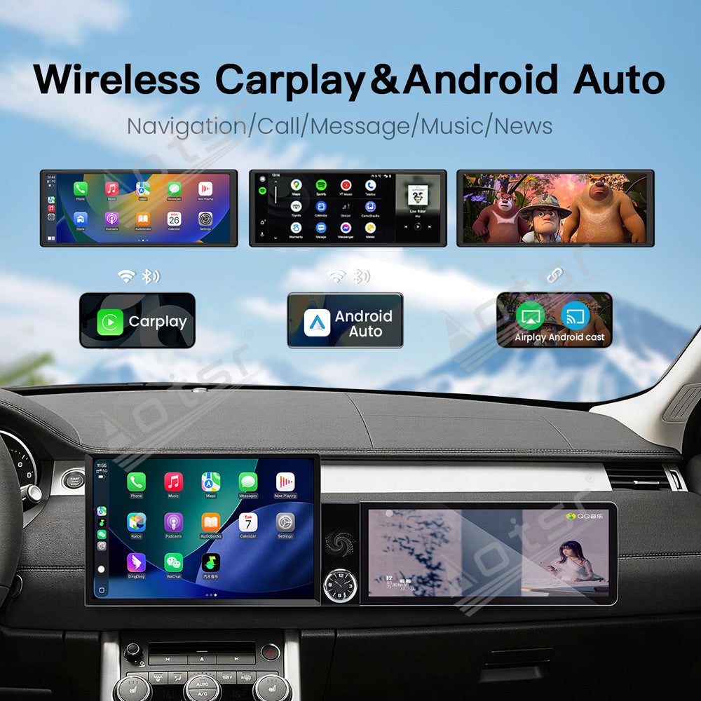 Aotsr Dual Screen 13.1 inch+12.3 inch Android 15 Carplay Car Radio for Land Rover Range Rover Executive 2003-2004 Car GPS Navigation Multimedia