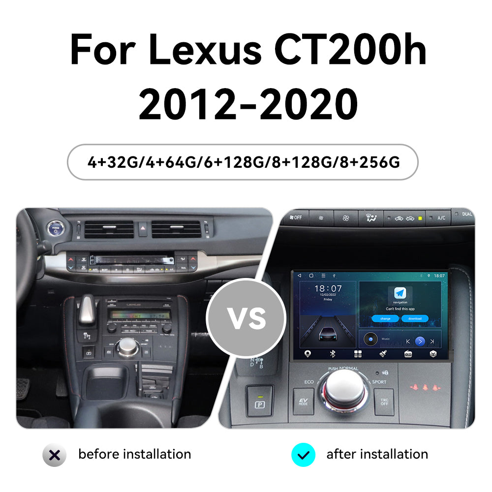 Tesla Screen For Lexus CT200h 2012-2020  Android 13.0 Car  Radio  Player GPS Navi Auto  Stereo Multimedia Video DSP Carplay 4G SIM