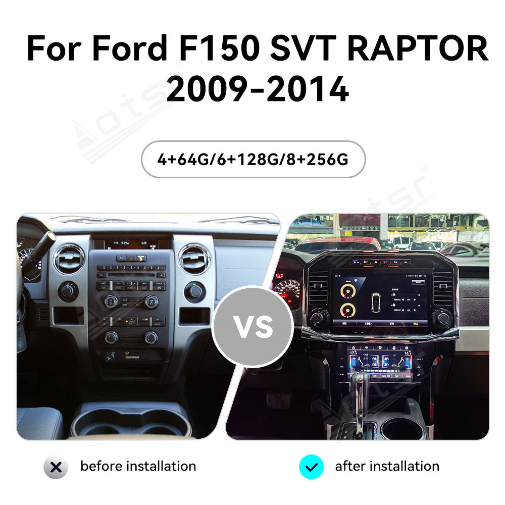 Tesla Screen For Ford F150 SVT RAPTOR 2009-2014 Android 13.0 Car Radio Player GPS Navi Auto Stereo Multimedia Video DSP Carplay 4G SIM