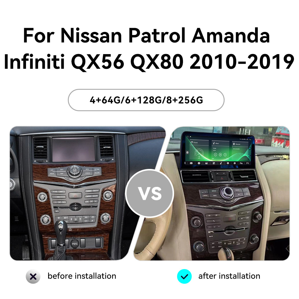 Tesla Screen For Nissan Patrol Amanda Infiniti QX56 QX80 2010-2019 Android 13.0 Car  Radio   Player  GPS Navi Auto Stereo Multimedia Video DSP Carplay 4G SIM