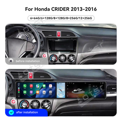 Aotsr Dual 12.3 inch Car Radio for Honda CRIDER 2013-2016 with 7870 Octa Core Chip, Ultra HD 2400*900 Touch Screen, Wireless CarPlay, Bluetooth 5.0, GPS Navigation, 4G Network, OEM Upgrade Multimedia System