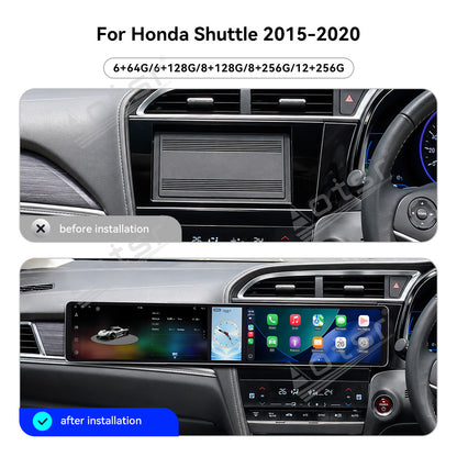 Aotsr Dual 12.3 inch Car Radio for Honda Shuttle 2015-2020 with 7870 Octa Core Chip, Ultra HD 2400*900 Touch Screen, Wireless CarPlay, Bluetooth 5.0, GPS Navigation, 4G Network, OEM Upgrade Multimedia System
