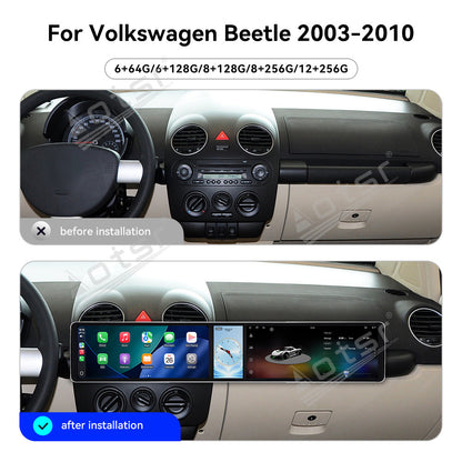 Aotsr Dual 12.3 inch Car Radio for Volkswagen Beetle 2003-2010 with 7870 Octa Core Chip Ultra HD 2400*900 Touch Screen Wireless CarPlay Bluetooth 5.0 GPS Navigation 4G Network OEM Upgrade Multimedia System