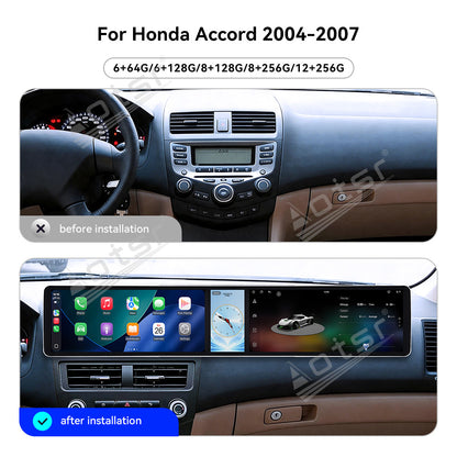 Aotsr Dual 12.3 inch Car Radio for Honda Accord 2004-2007 with 7870 Octa Core Chip Ultra HD 2400*900 Touch Screen Wireless CarPlay Bluetooth 5.0 GPS Navigation 4G Network OEM Upgrade Multimedia System