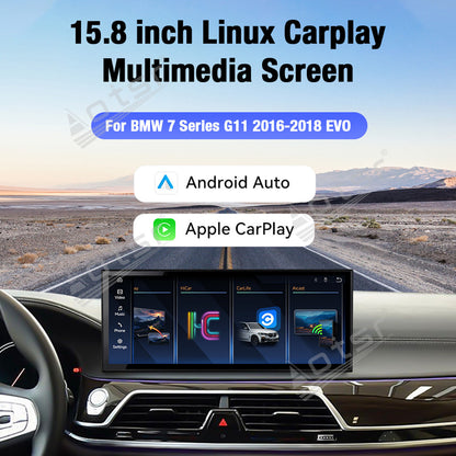 Aotsr 15.8 inch Linux Carplay Screen for BMW 7 Series G11 2016-2018 EV0 IPS Touch Stereo Unit Multi Storage 4G DSP BT5.0 GPS