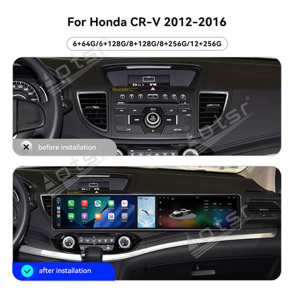 Aotsr Dual 12.3 inch Car Radio for Honda CR-V 2012-2016 with 7870 Octa Core Chip, Ultra HD 2400*900 Touch Screen, Wireless CarPlay, Bluetooth 5.0, GPS Navigation, 4G Network, OEM Upgrade Multimedia System