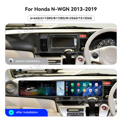 Aotsr Dual 12.3 inch Car Radio for Honda N-WGN 2013-2019 with 7870 Octa Core Chip, Ultra HD 2400*900 Touch Screen, Wireless CarPlay, Bluetooth 5.0, GPS Navigation, 4G Network, OEM Upgrade Multimedia System