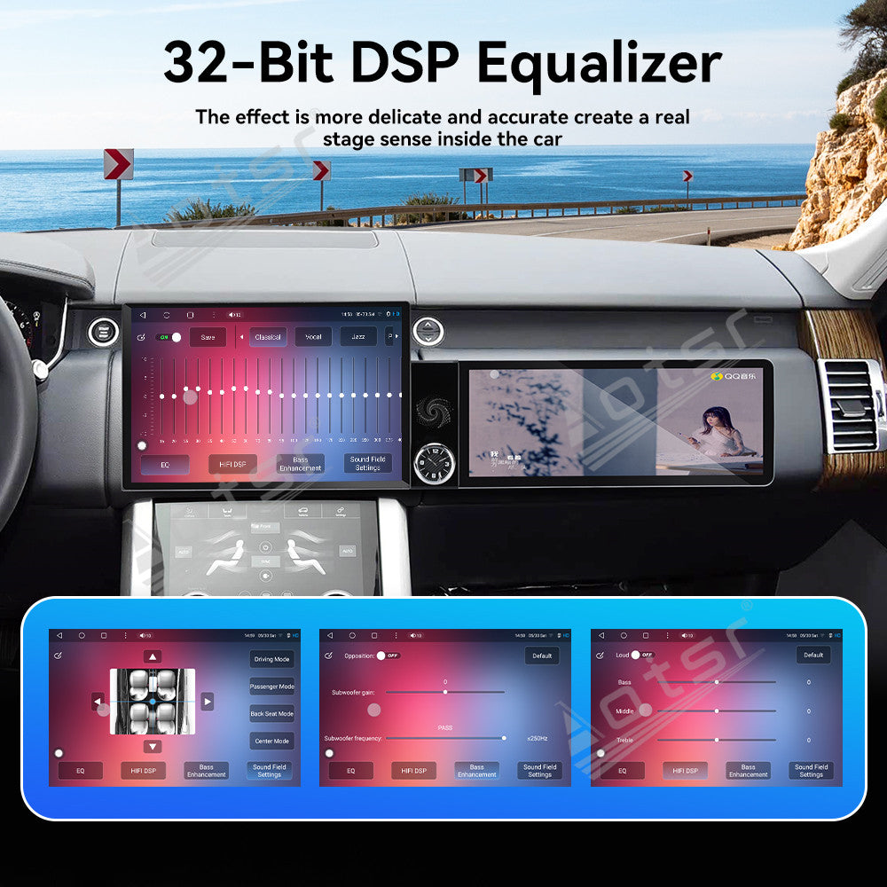 Aotsr Dual Screen 13.1 inch+12.3 inch Android 15 Carplay Car Radio for Land Rover Range Rover Executive 2018-2022 Car GPS Navigation Multimedia