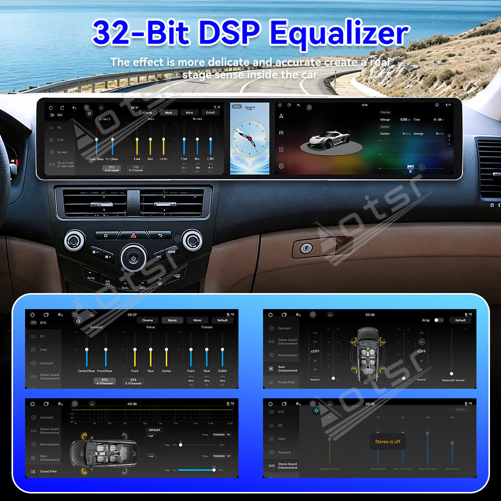 Aotsr Dual 12.3 inch Car Radio for Honda Accord 2004-2007 with 7870 Octa Core Chip Ultra HD 2400*900 Touch Screen Wireless CarPlay Bluetooth 5.0 GPS Navigation 4G Network OEM Upgrade Multimedia System