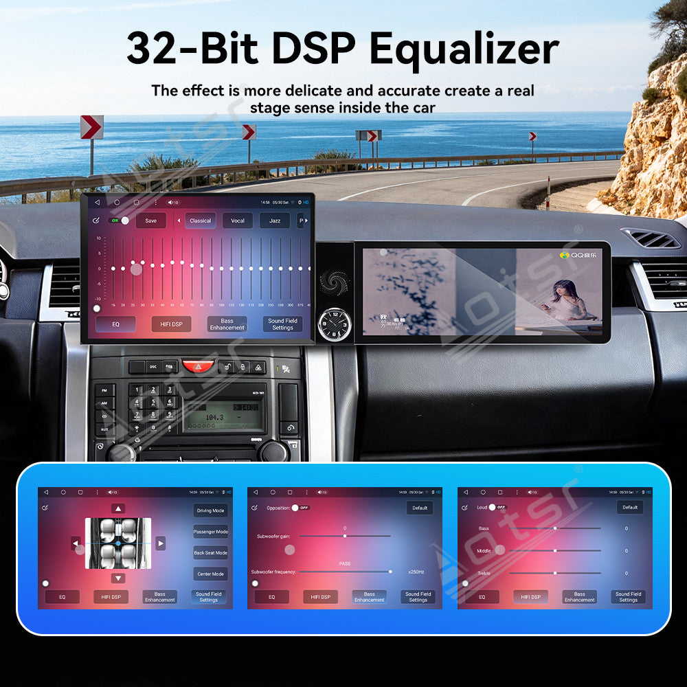 Aotsr Dual Screen 13.1 inch+12.3 inch Android 15 Carplay Car Radio for Land Rover Range Rover Sport 2005-2009 Car GPS Navigation Multimedia