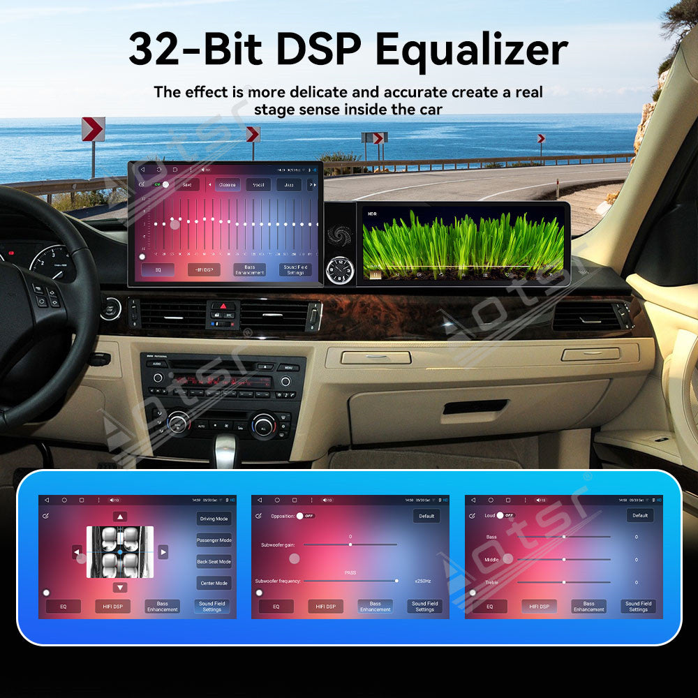 Aotsr Dual Screen 13.1 inch+12.3 inch Android 15 Carplay Car Radio for BMW 3 Series E90 E91 E92 E93 2005-2012 Car GPS Navigation Multimedia
