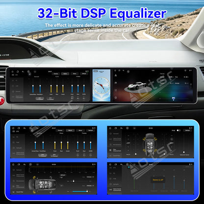 Aotsr Dual 12.3 inch Car Radio for Honda Civic 2012-2015 with 7870 Octa Core Chip Ultra HD 2400*900 Touch Screen Wireless CarPlay Bluetooth 5.0 GPS Navigation 4G Network OEM Upgrade Multimedia System