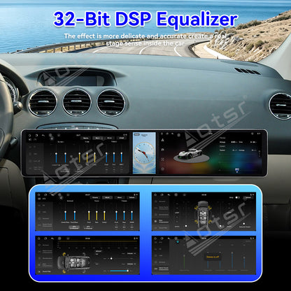 Aotsr Dual 12.3 inch Car Radio for Peugeot 408 2010-2013 with 7870 Octa Core Chip Ultra HD 2400*900 Touch Screen Wireless CarPlay Bluetooth 5.0 GPS Navigation 4G Network OEM Upgrade Multimedia System