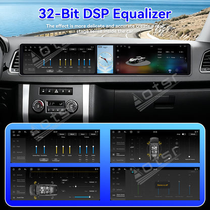 Aotsr Dual 12.3 inch Car Radio for UAZ Patriot 2016-2025 with 7870 Octa Core Chip, Ultra HD 2400*900 Touch Screen, Wireless CarPlay, Bluetooth 5.0, GPS Navigation, 4G Network, OEM Upgrade Multimedia System