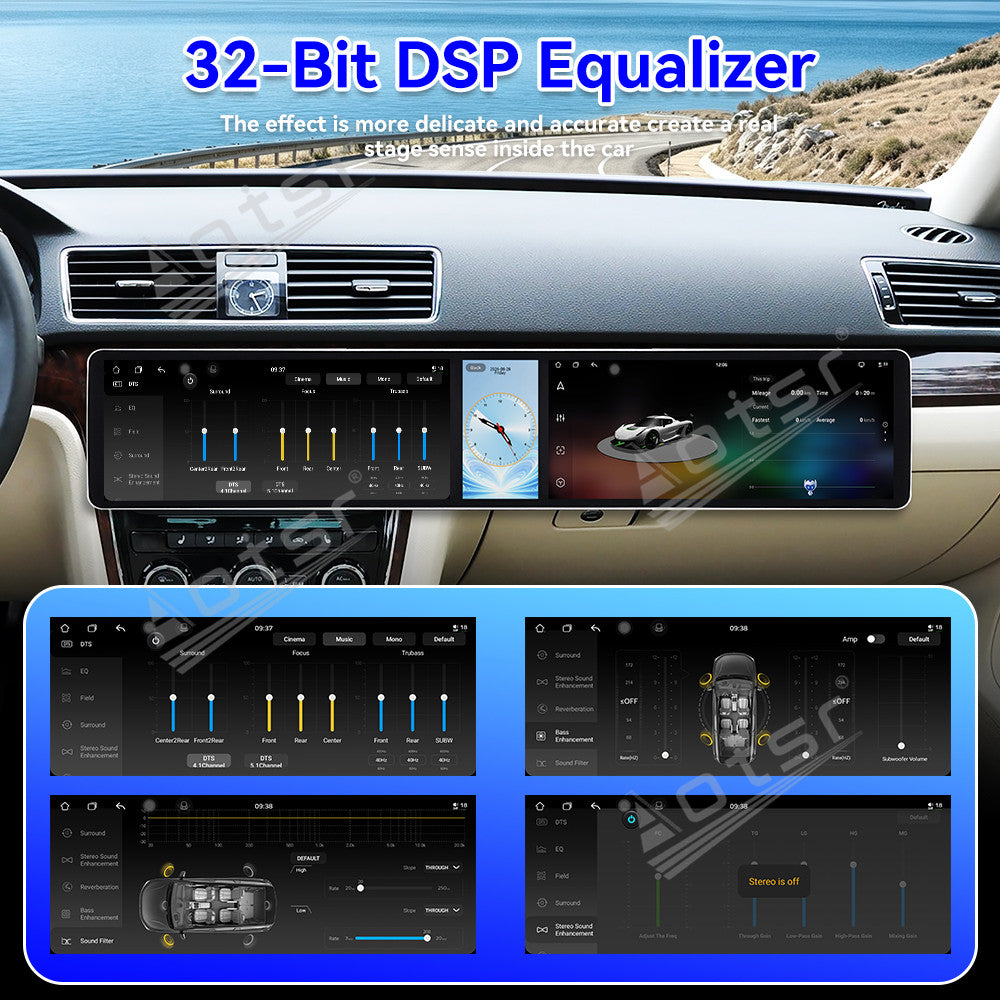 Aotsr Dual 12.3 inch Car Radio for Volkswagen Passat B7/Lingyu 2004-2011 with 7870 Octa Core Chip Ultra HD 2400*900 Touch Screen Wireless CarPlay Bluetooth 5.0 GPS Navigation 4G Network OEM Upgrade Multimedia System