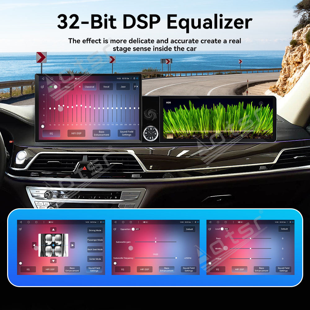Aotsr Dual Screen 13.1 inch+12.3 inch Android 15 Carplay Car Radio for BMW 7 Series G11 G12 2015-2018 EVO Car GPS Navigation Multimedia