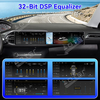 Aotsr Dual 12.3 inch Car Radio for Peugeot 308S 2015-2018 with 7870 Octa Core Chip Ultra HD 2400*900 Touch Screen Wireless CarPlay Bluetooth 5.0 GPS Navigation 4G Network OEM Upgrade Multimedia System