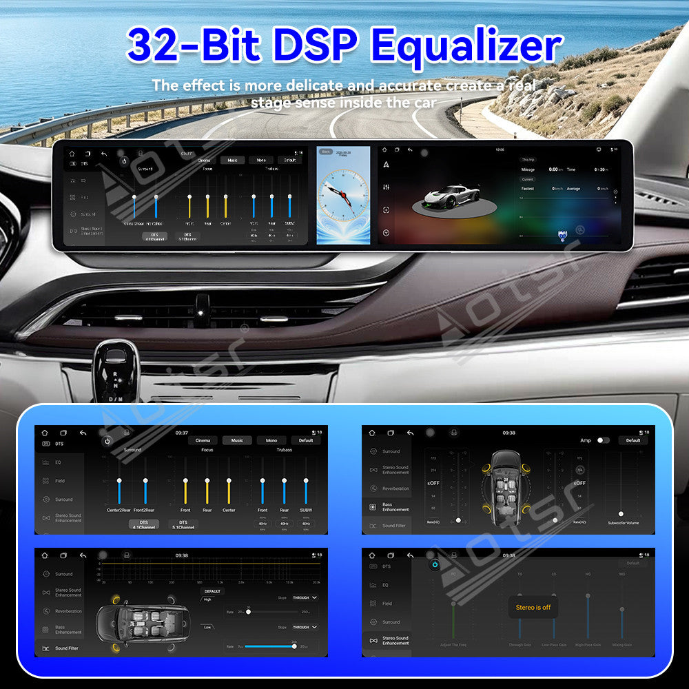 Aotsr Dual 12.3 inch Car Radio for Buick GL8 2020-2022 with 7870 Octa Core Chip Ultra HD 2400*900 Touch Screen Wireless CarPlay Bluetooth 5.0 GPS Navigation 4G Network OEM Upgrade Multimedia System