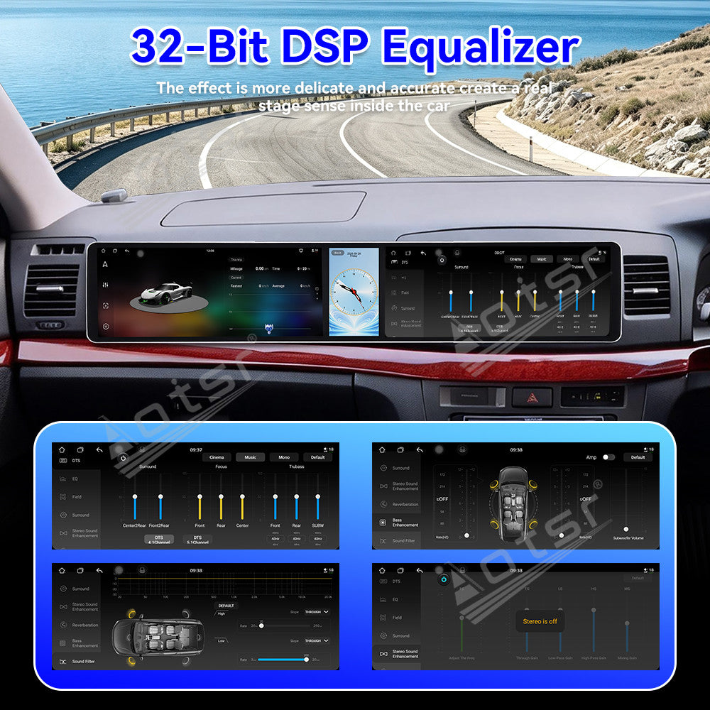 Aotsr Dual 12.3 inch Car Radio for Toyota Mark2 2000-2004 with 7870 Octa Core Chip Ultra HD 2400*900 Touch Screen Wireless CarPlay Bluetooth 5.0 GPS Navigation