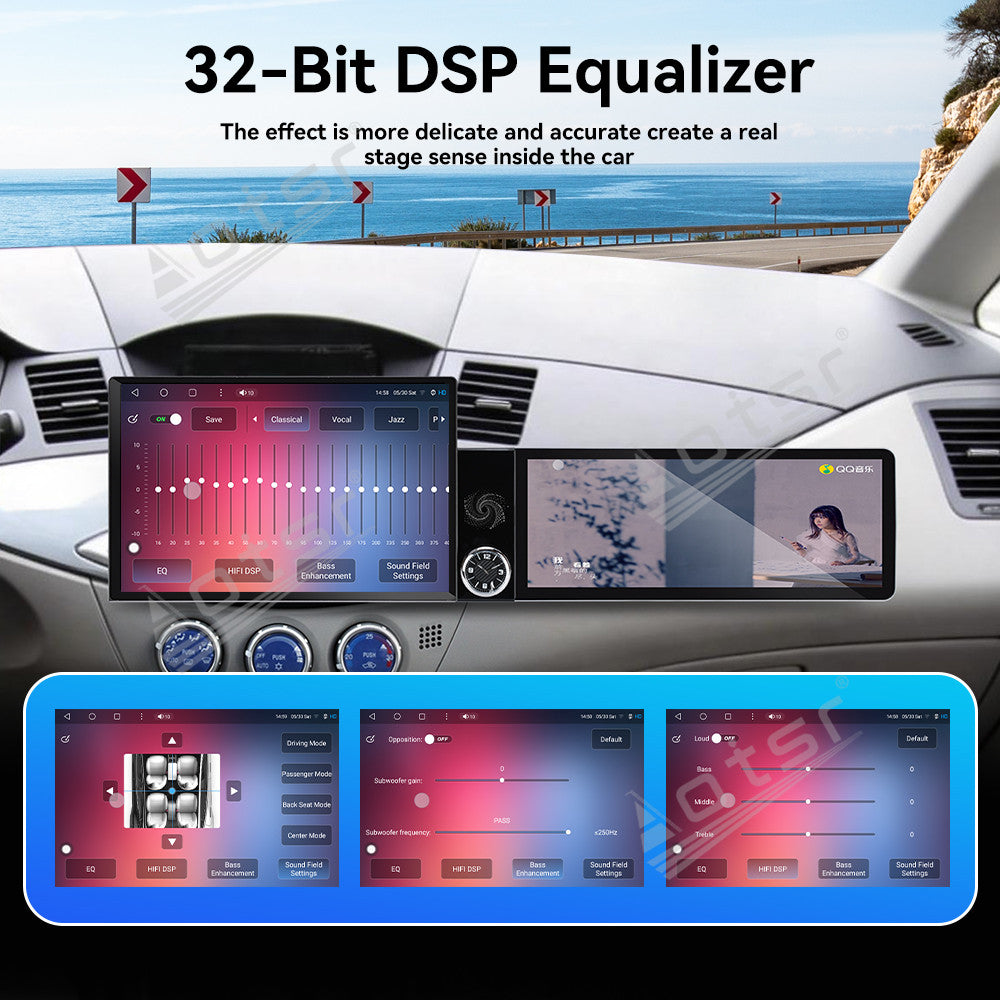 Aotsr Dual Screen 13.1 inch+12.3 inch Android 15 Carplay Car Radio for Mitsubishi Zinger 2015-2026 Car GPS Navigation Multimedia