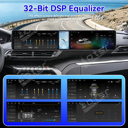 Aotsr Dual 12.3 inch Car Radio for Peugeot 4008/5008 2017-2021 with 7870 Octa Core Chip Ultra HD 2400*900 Touch Screen Wireless CarPlay Bluetooth 5.0 GPS Navigation 4G Network OEM Upgrade Multimedia System