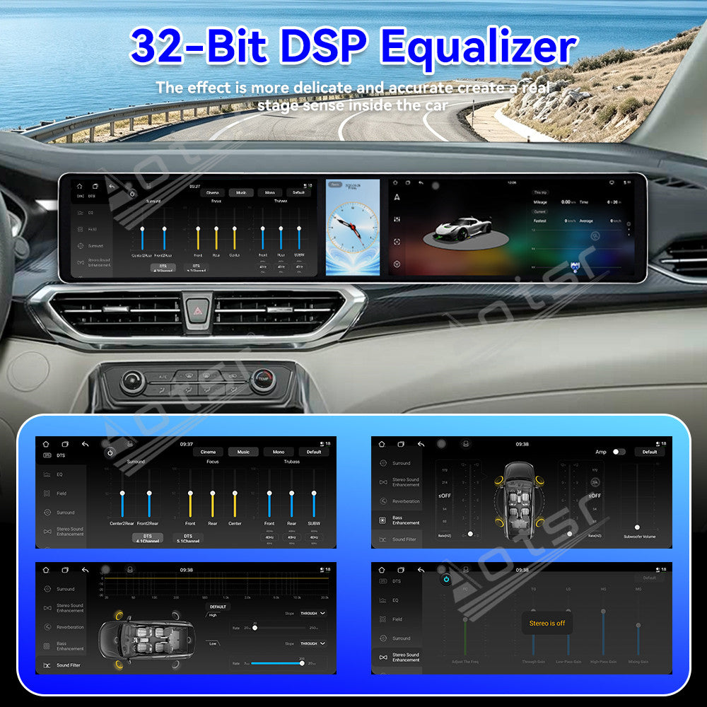 Aotsr Dual 12.3 inch Car Radio for Maxus G50 2022-2025 with 7870 Octa Core Chip, Ultra HD 2400*900 Touch Screen, Wireless CarPlay, Bluetooth 5.0, GPS Navigation, 4G Network, OEM Upgrade Multimedia System