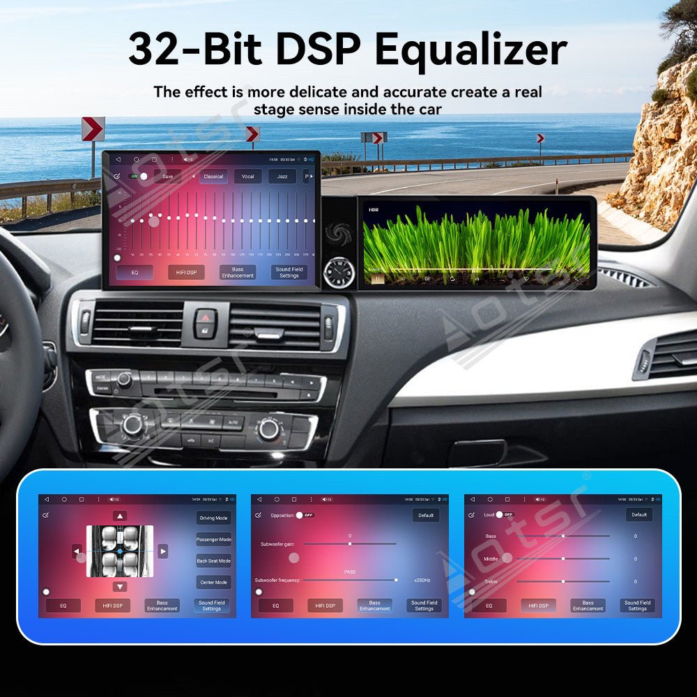 Aotsr Dual Screen 13.1 inch+12.3 inch Android 15 Carplay Car Radio for BMW 1 Series 2013-2017 Car GPS Navigation Multimedia