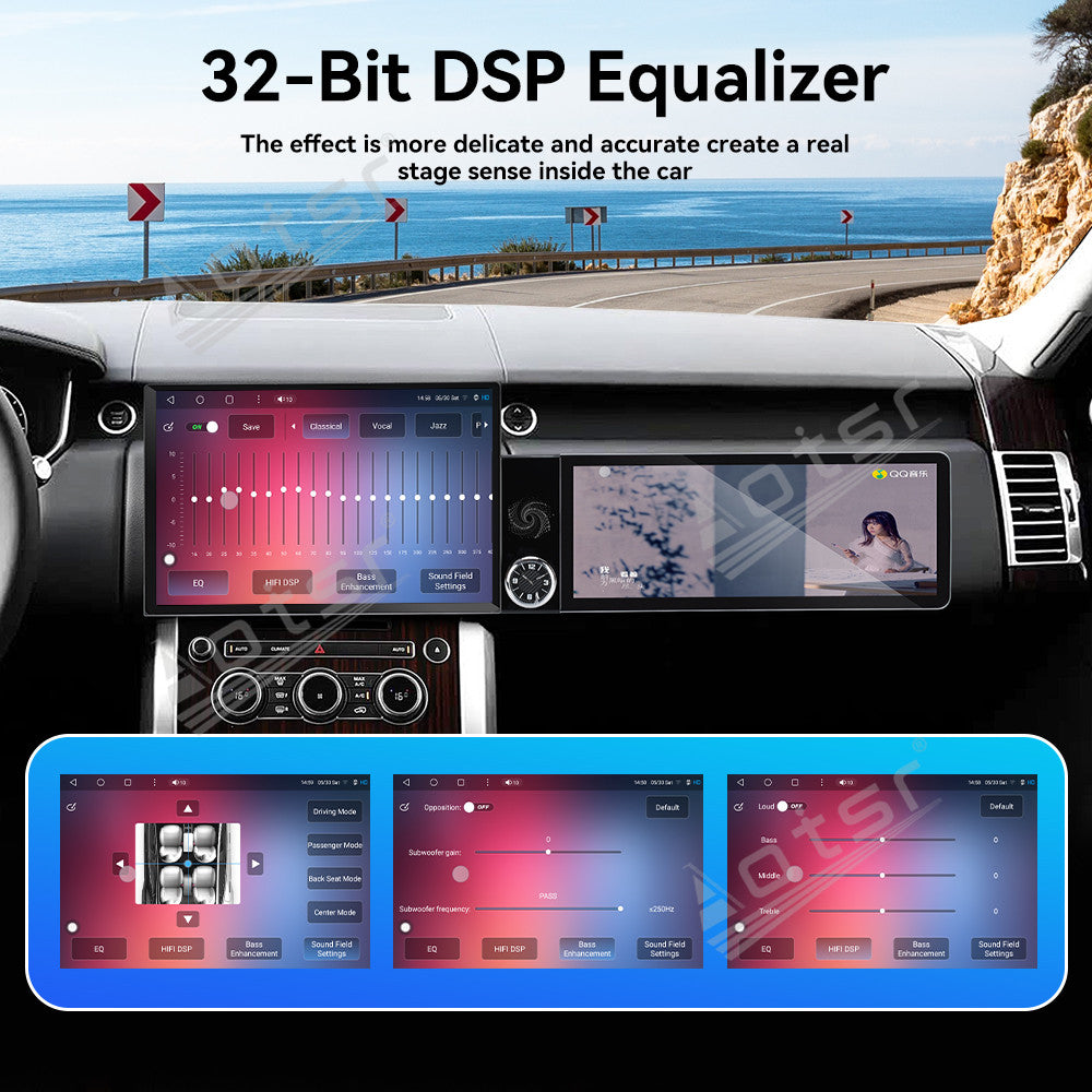 Aotsr Dual Screen 13.1 inch+12.3 inch Android 15 Carplay Car Radio for Land Rover Range Rover Executive 2017 Car GPS Navigation Multimedia