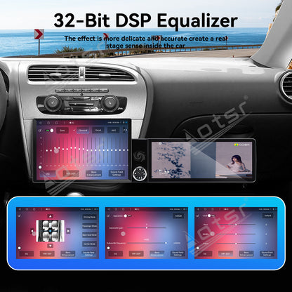 Aotsr Dual Screen 13.1 inch+12.3 inch Android 15 Carplay Car Radio for Seat Leon 2005-2012 Car GPS Navigation Multimedia