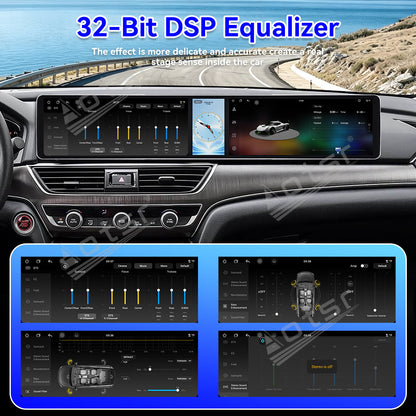 Aotsr Dual 12.3 inch Car Radio for Honda Accord/Inspire 2018-2022 with 7870 Octa Core Chip, Ultra HD 2400*900 Touch Screen, Wireless CarPlay, Bluetooth 5.0, GPS Navigation, 4G Network, OEM Upgrade Multimedia System